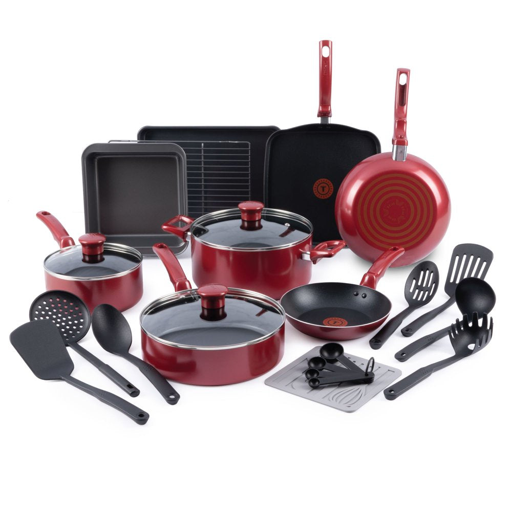 T-fal Kitchen Solutions 21pc Cookware Set in Red