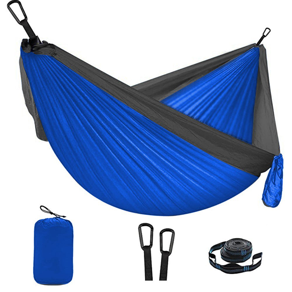 Camping Hammock Double Portable Hammock 118×78in, Camping Accessories for Outdoor, Indoor, Travel, Beach Blue Black