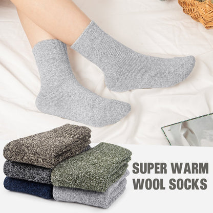 Loritta 5 Pairs Womens Socks Wool Socks Cashmere Thick Knit Warm Winter Socks for Women Gifts Size 5-9