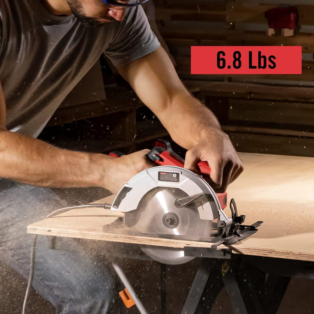 14 Amp 7-1/4 inch Electric Circular Saw Corded Wood Saw Red ,PS4015