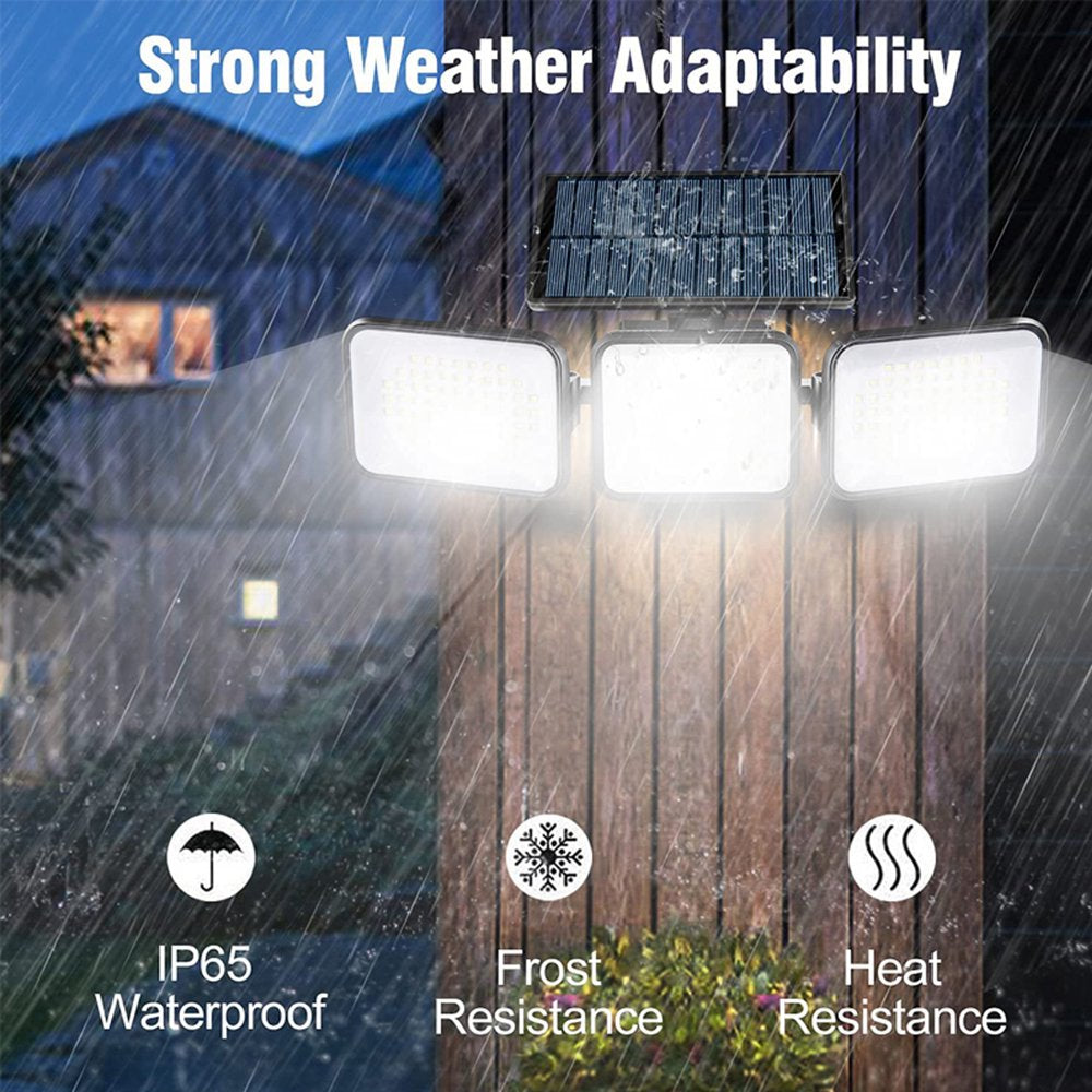 Solar Lights Outdoor, 180 LED Solar Motion Sensor Security Lights, Solar Flood Lights with 3 Lighting Modes, IP65 Waterproof for Garage Yard