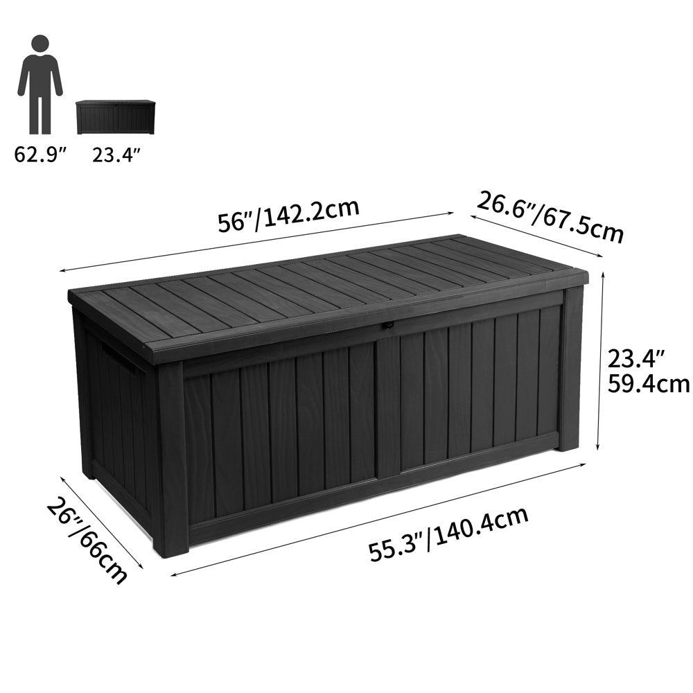 Dextrus Outdoor Patio Deck Box Storage Waterproof Heavy Duty Large Organizer,119 gal, Pool, Plastic