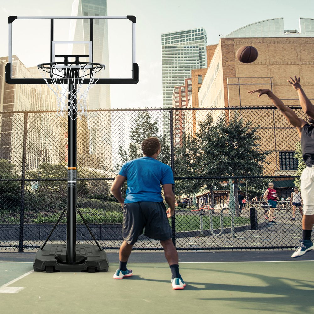 Portable Basketball Hoop Goal Basketball Hoop System Height Adjustable 7 ft. 6 in. - 10 ft. with 44 inch Indoor Outdoor PVC Backboard Material