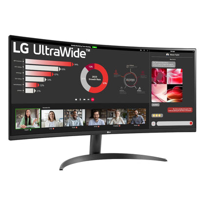 LG 34 inch Curved Ultrawide™ WQHD (3440 x 1440) Monitor, Black- 34WR50QC-B, New