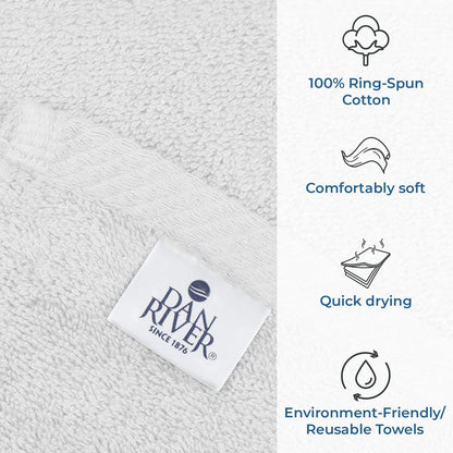 Dan River 100% Cotton Bath Sheet Jumbo Size| Soft Bath Sheets| Oversized Bath Towels| Quick Dry Bath Sheets| Absorbent Bath Sheets| Bath Sheets Spa Hotel|White Bath Sheet Towel Set|40x80 in|600 GSM