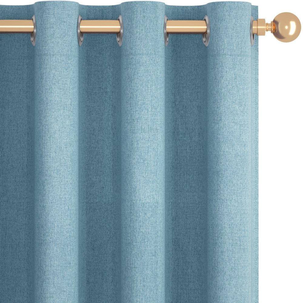 Deconovo 100% Blackout Curtains for Bedroom, 84 inch Length 2 Panels Set, Grommet Thermal Insulated Curtains (Teal, 52" x 84", 2 Panels)