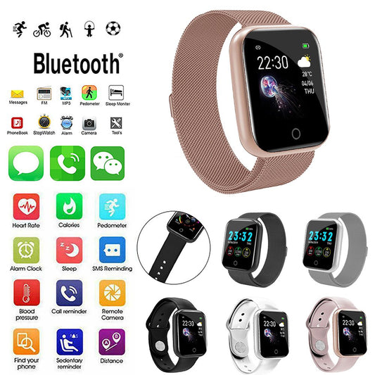  Waterproof Smart Watch Pressure Heart Rate Monitor Fitness Tracker with Temperature for Android iPhone Sport Wear For Men Women Steel Band