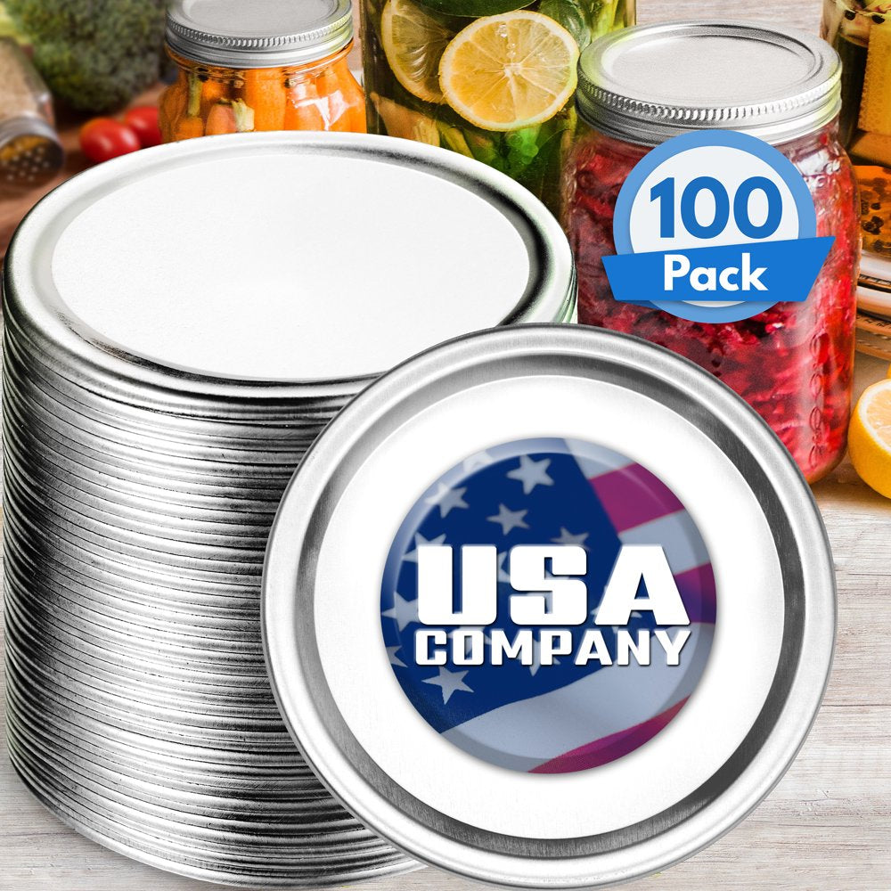 Canning Lids 100 ct. for Mason Jars, Regular-Mouth Size (70 mm) with Food-Grade Seal by KapStrom