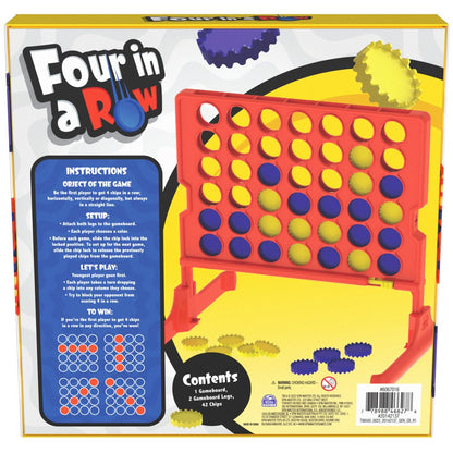 Four in Row Board Game for Family Game Night, for Kids Ages 5 and up