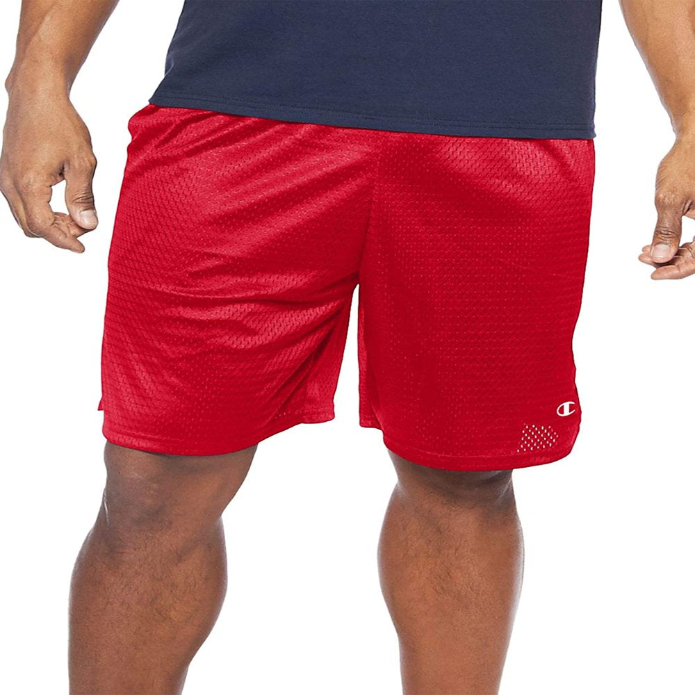 Champion Men's Big and Tall Solid Mesh Shorts, Crimson, Size 5X