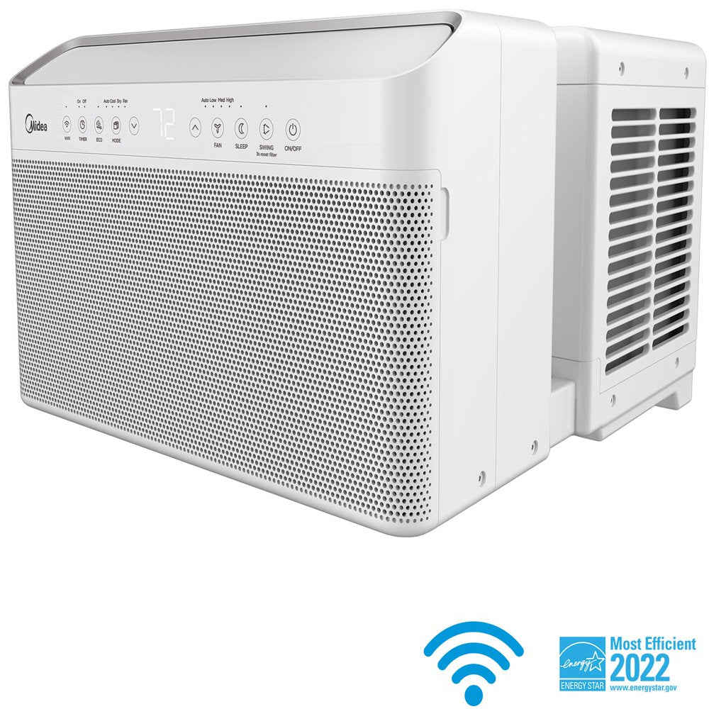 Midea Smart Inverter U-Shaped Window Air Conditioner, 35% Energy Savings, Extreme Quiet, Cools up to 350 Sq. Ft., MAW08V1QWT