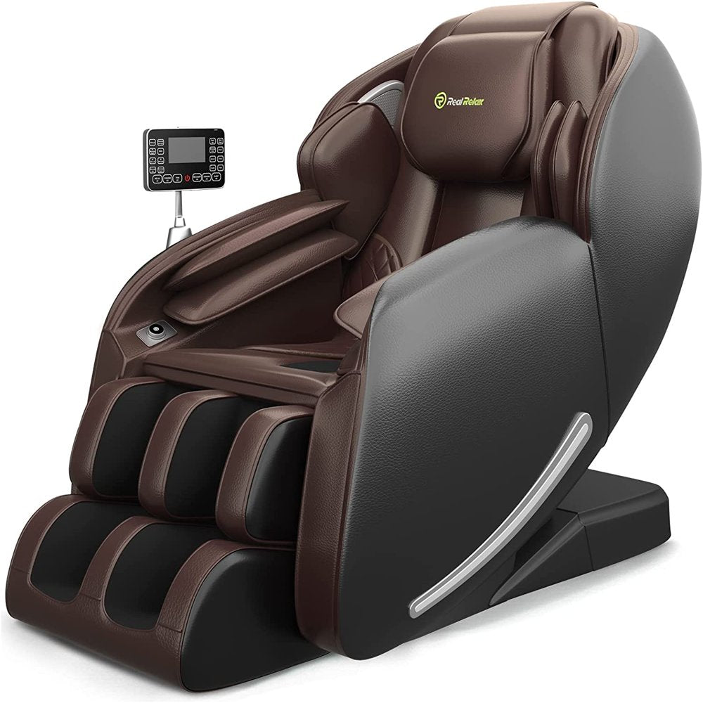 Real Relax 3D Massage Chair, Full Body Zero Gravity SL-Track Shiatsu Thai Massage Recliner, Black