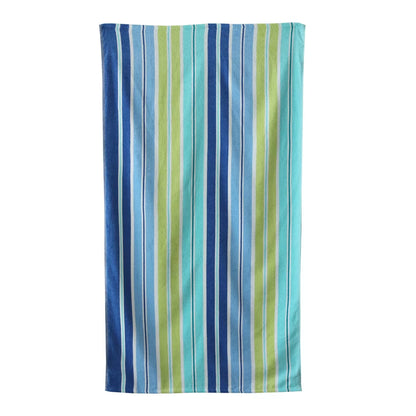 Mainstays Velour Beach Towel, Blue Wavy, Multi-Color , 28X60