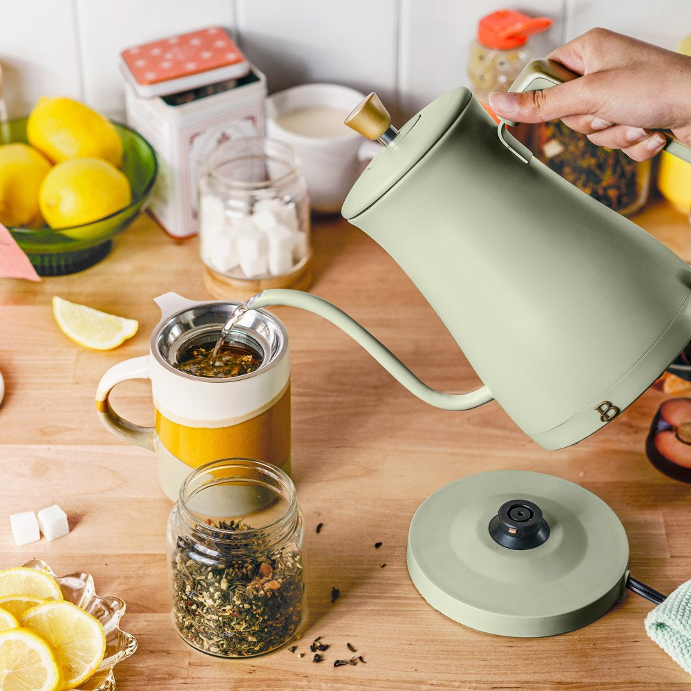 1.0L Electric Gooseneck Kettle, Sage Green by Drew Barrymore