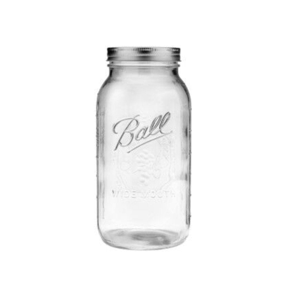 Ball Wide Mouth Glass Mason Jars Lids and Bands 64 oz Preserving Jars 6 Count