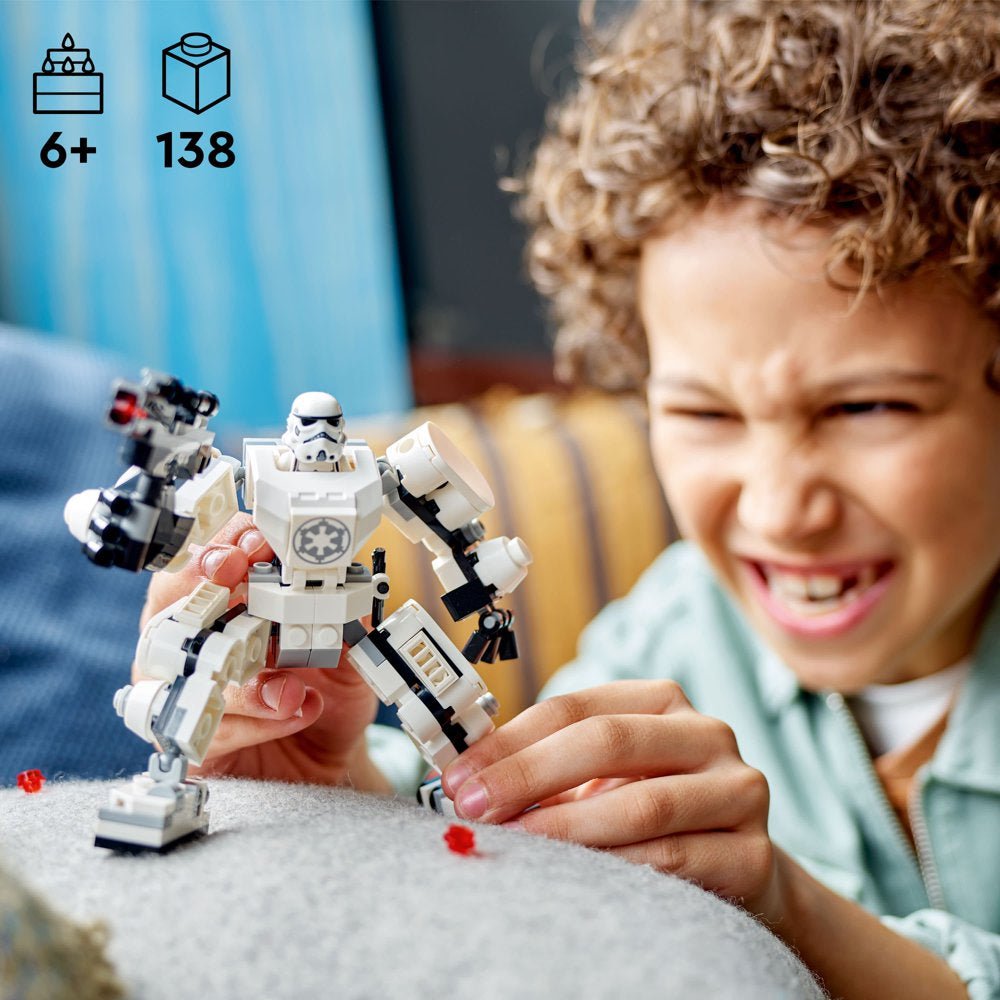 LEGO Star Wars Stormtrooper Mech 75370 Star Wars Collectible for Kids, this Buildable Star Wars Action Figure Features a Cockpit, Buildable Blaster and Iconic Imperial Stormtrooper Minifigure