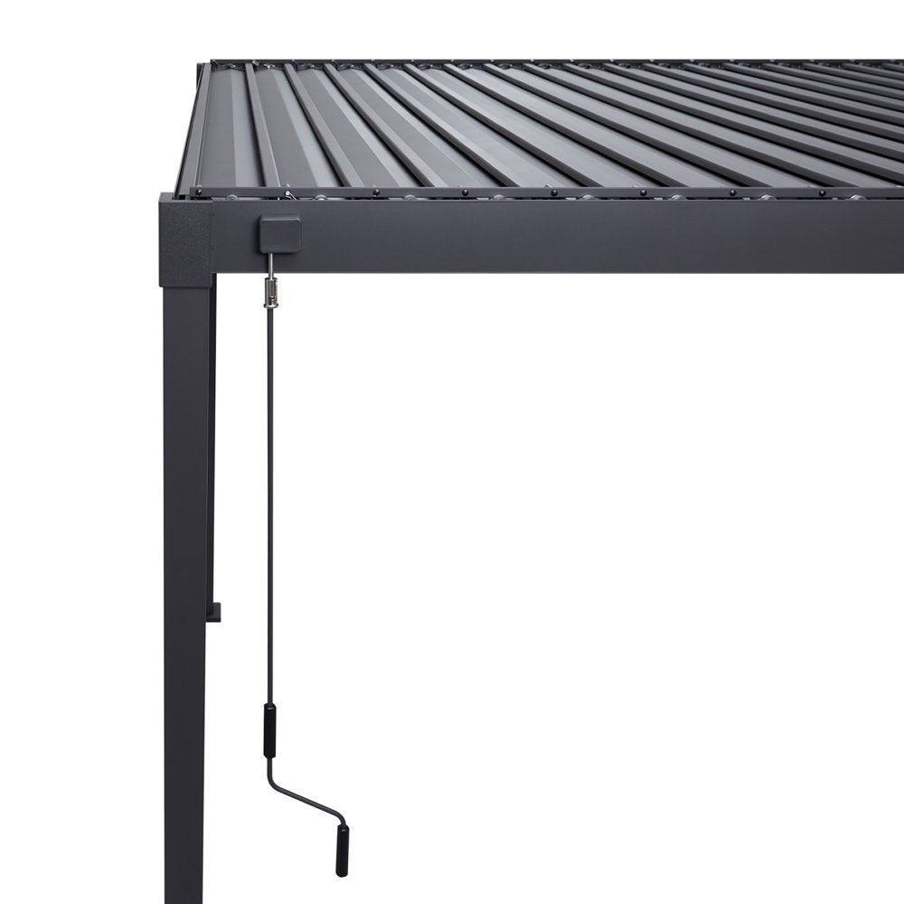 Gardesol Louvered Pergola, 10'X10' Adjustable Outdoor Pergola Gazebo for Deck Patio Garden Backyard, Matte Black