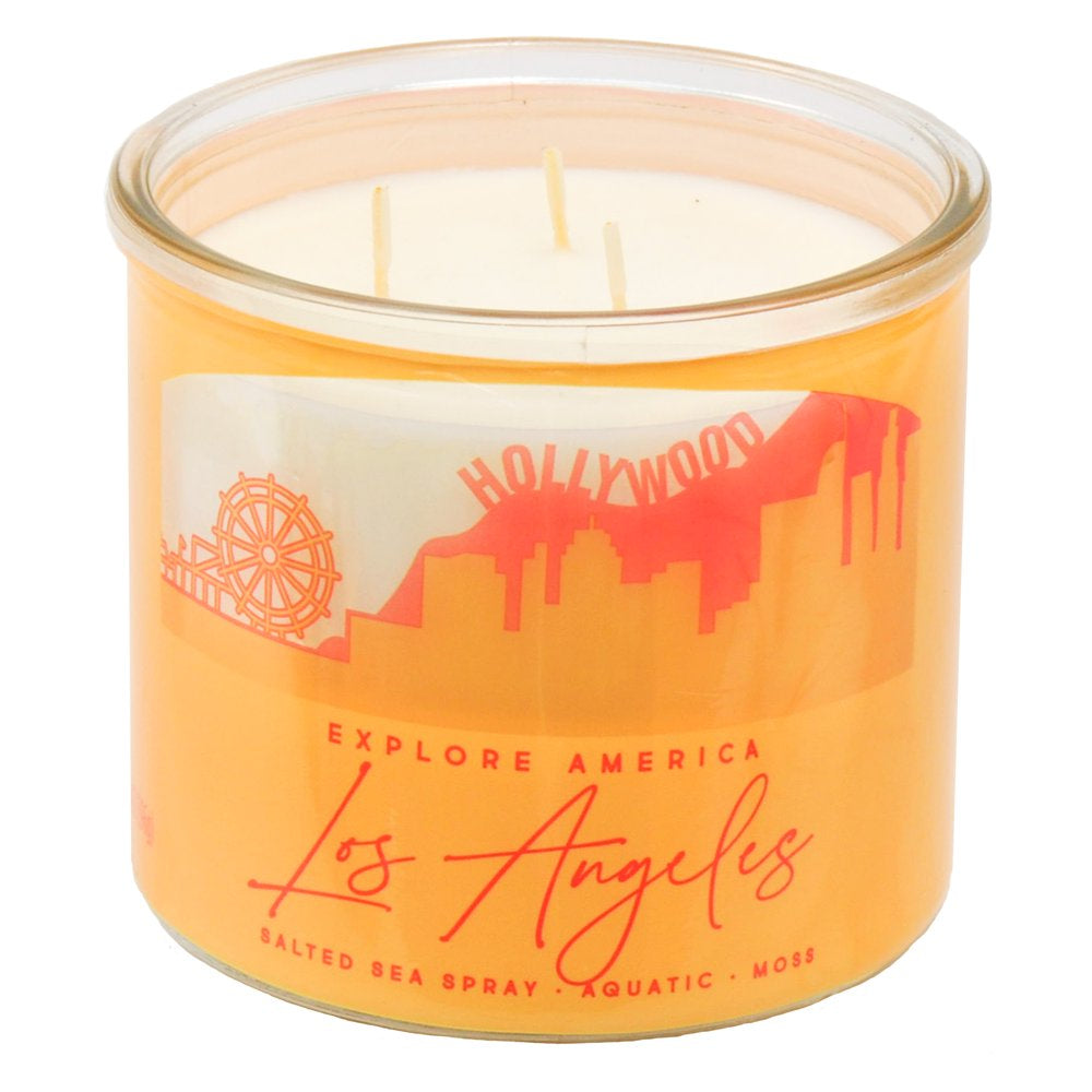 Mainstays 14 Ounce 3 Wick Candles Los Angeles and Sierra Nevada Wraps, 2 Pack