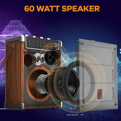 Karaoke Machine for Adults & Kids Bluetooth Portable Speaker with 2 Wireless Microphones Pa System