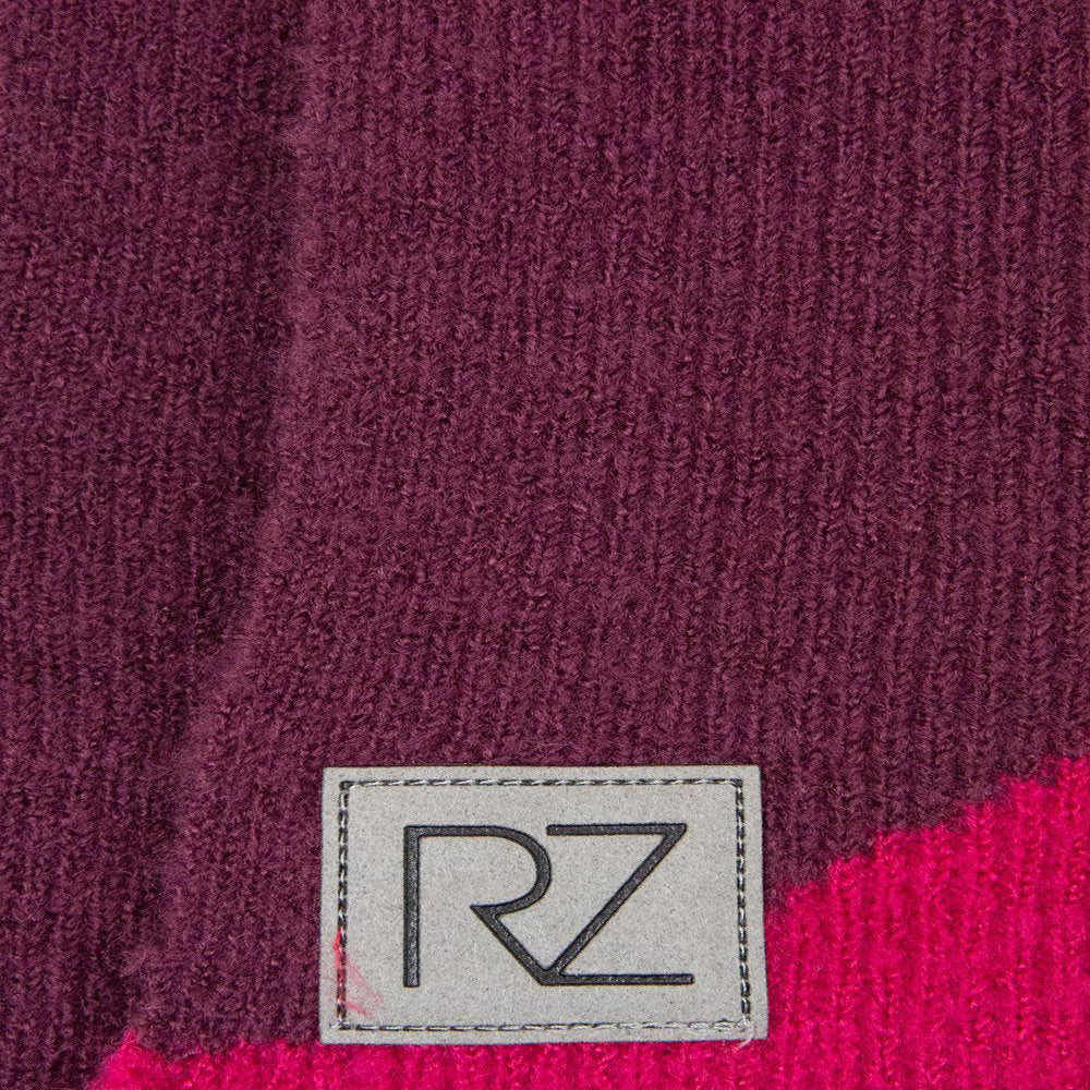 Rachel Zoe Brand Womens Colorblock Multi Knit Scarf and Beanie Style Hat 2 Piece Set