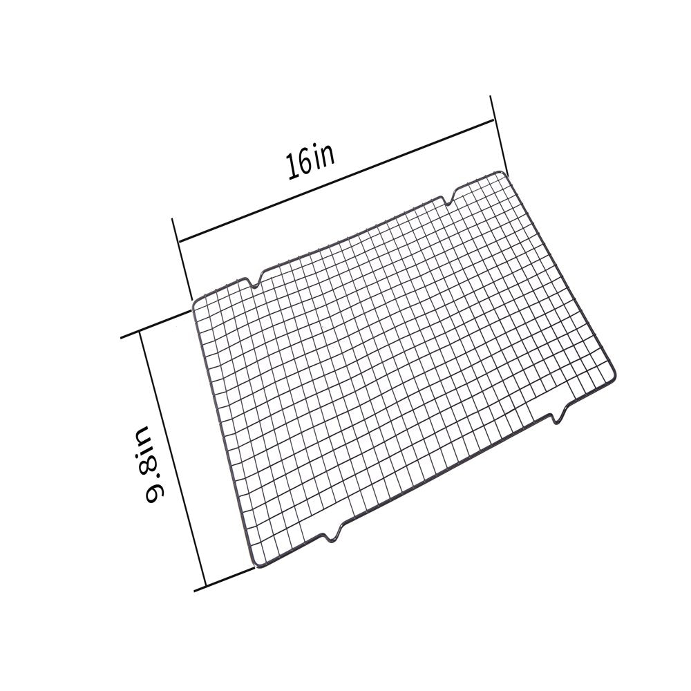 Nonstick Carbon Steel Cooling Rack, 10" x 16", Black, Set of 2, Rectangular