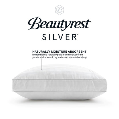 Beautyrest Silver Enveloping Comfort Down Alternative Bed Pillow with Cotton Tencel Lyocell Cover, Standard/Queen