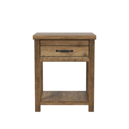 Hillsdale Lancaster Farmhouse 1 Drawer Nightstand, Set of 2, Knotty Oak