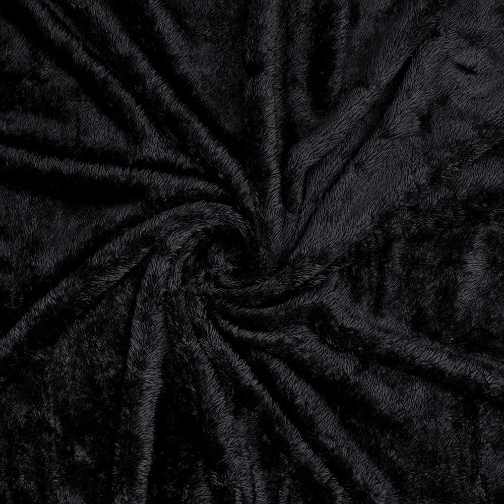 Exclusivo Mezcla Plush Fuzzy Large Fleece Throw Blanket ( 50" X 70", Black)- Soft, Warm& Lightweight