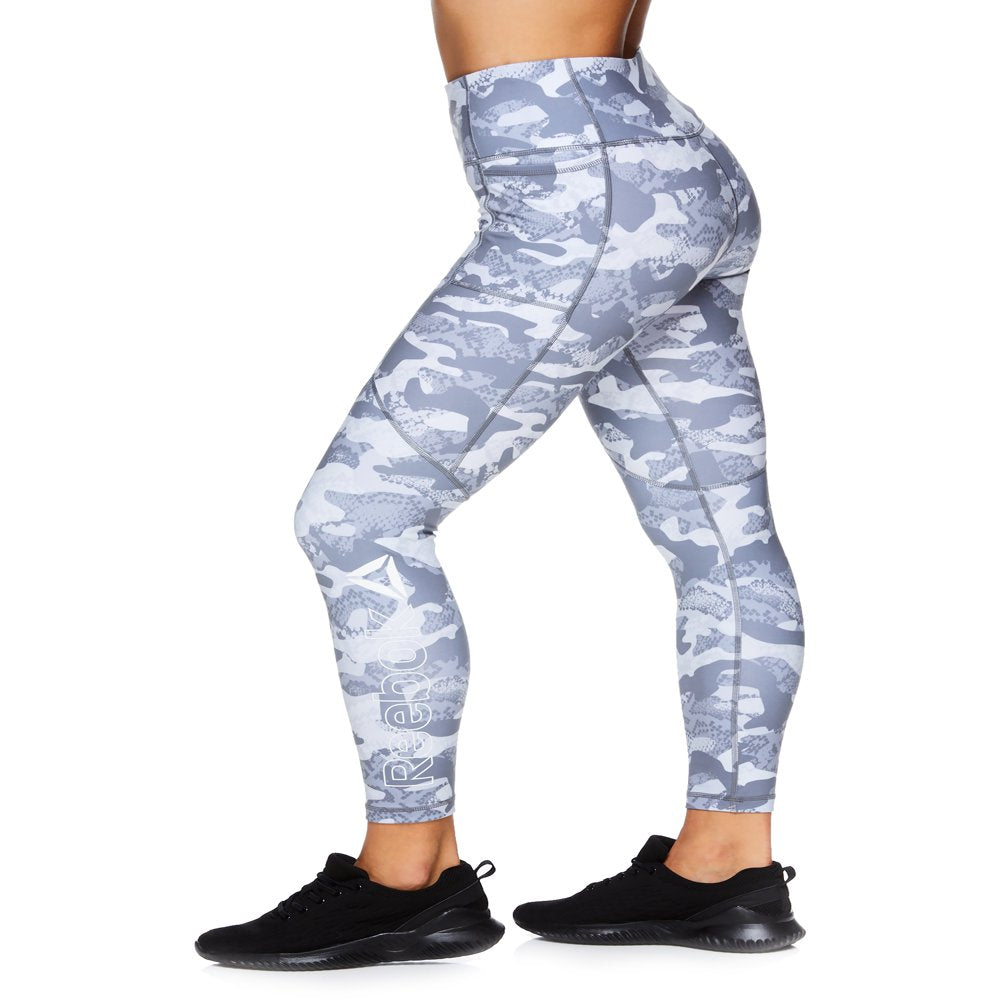 Reebok Women's Essential High Rise Printed Leggings With Side Pockets