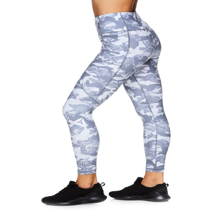 Reebok Women's Essential High Rise Printed Leggings With Side Pockets