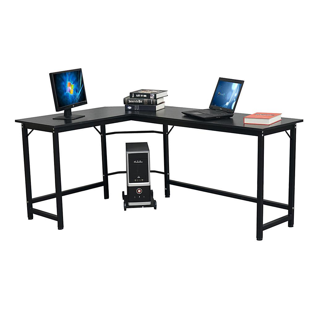 Ktaxon L-Shaped Computer Desk Corner PC Latop Table Study Office Workstation Black