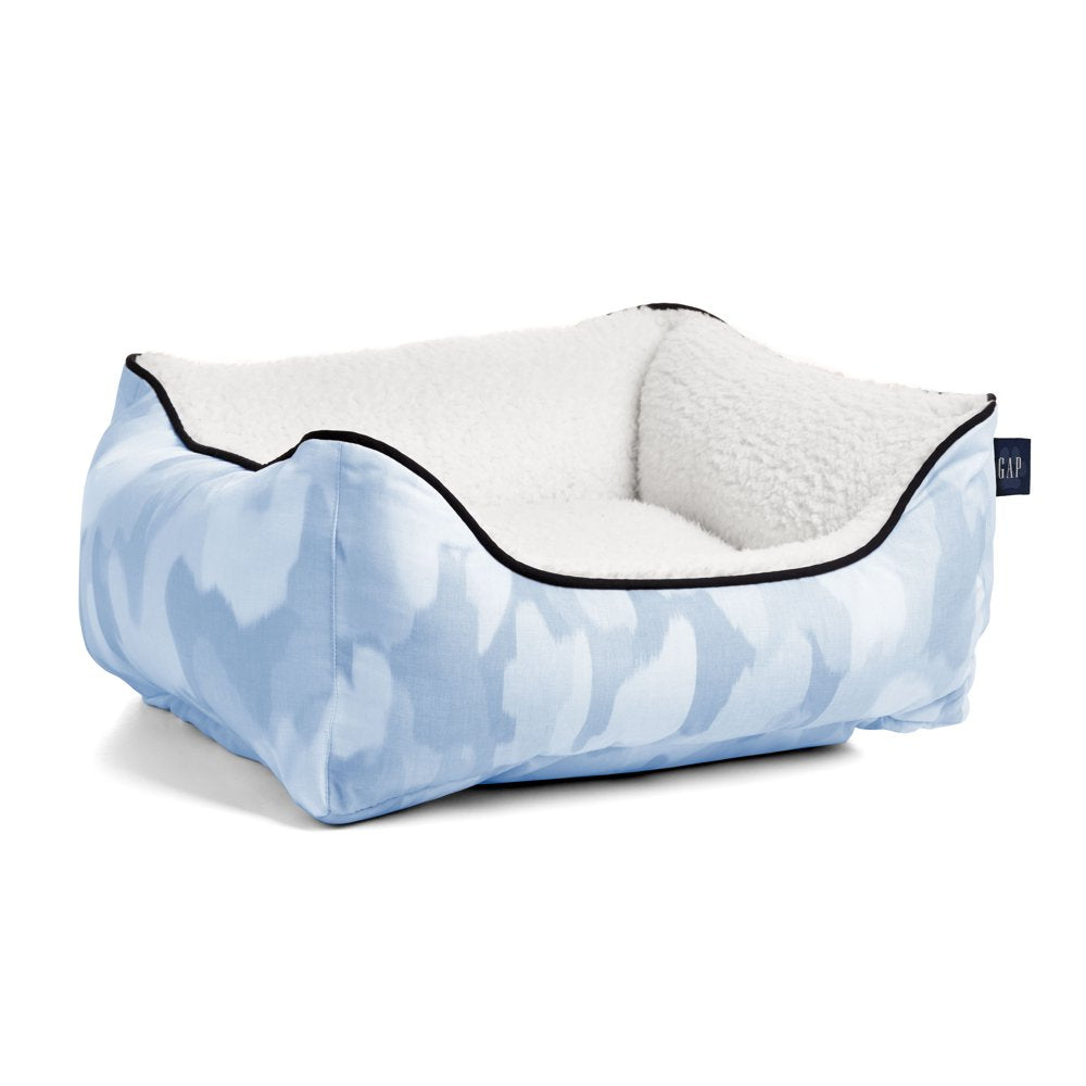 Gap Washed Denim Cuddler Pet Bed, Organic Cotton Cover with Polyester Sherpa Inner