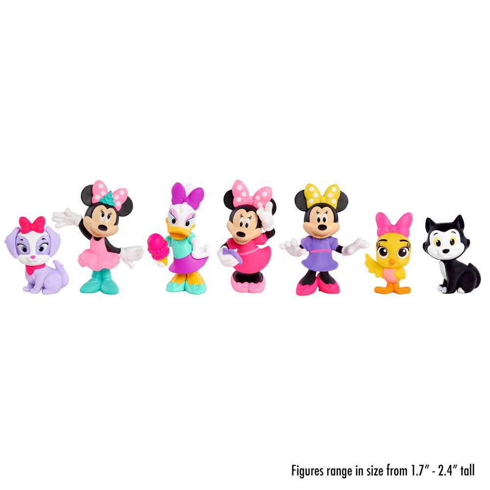 Disney Junior Minnie Mouse 7-Piece Collectible Figure Set, Kids Toys for Ages 3 up