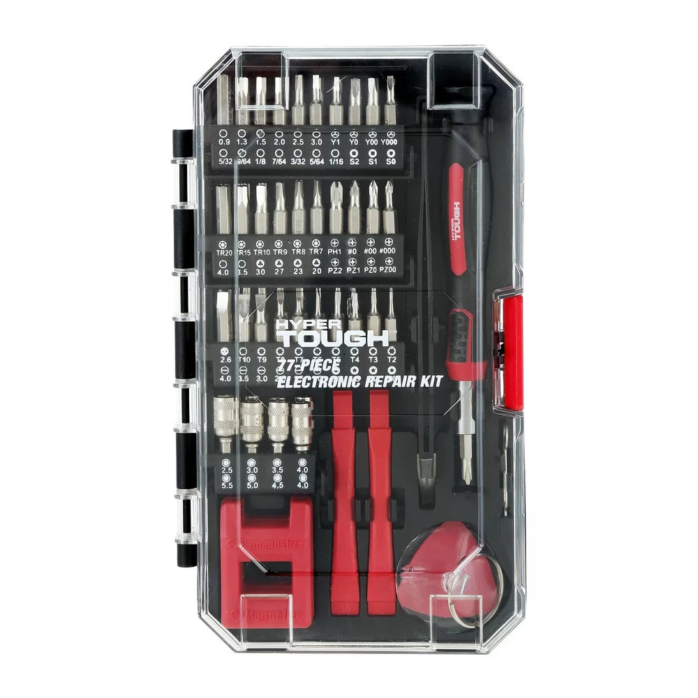 77 Piece Precision Tool Kit with Magnetic Screwdriver, Standard Size B ...
