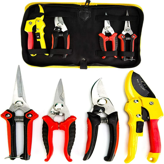 4 Packs Pruner Shears Garden Cutter Clippers, Stainless Steel Sharp Pruner Secateurs, Professional Bypass Pruning Hand Tools Scissors Kit with Storage Bag