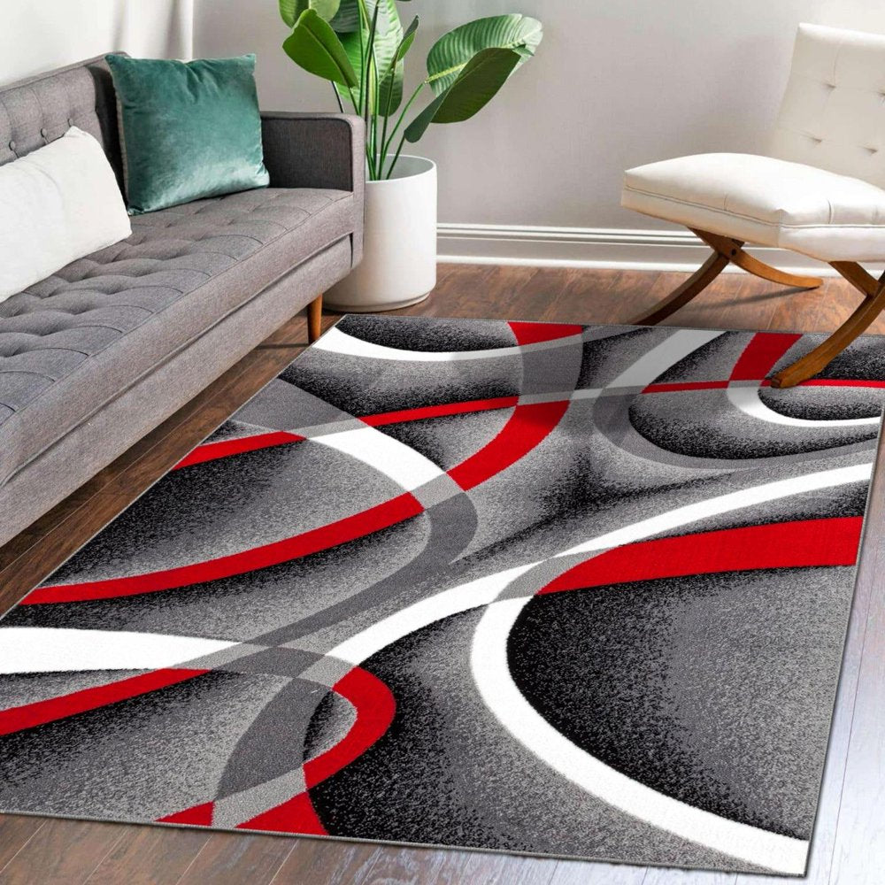 Luxe Weavers Gray Modern Abstract Area Rug 5x7 Geometric Living Room Carpet