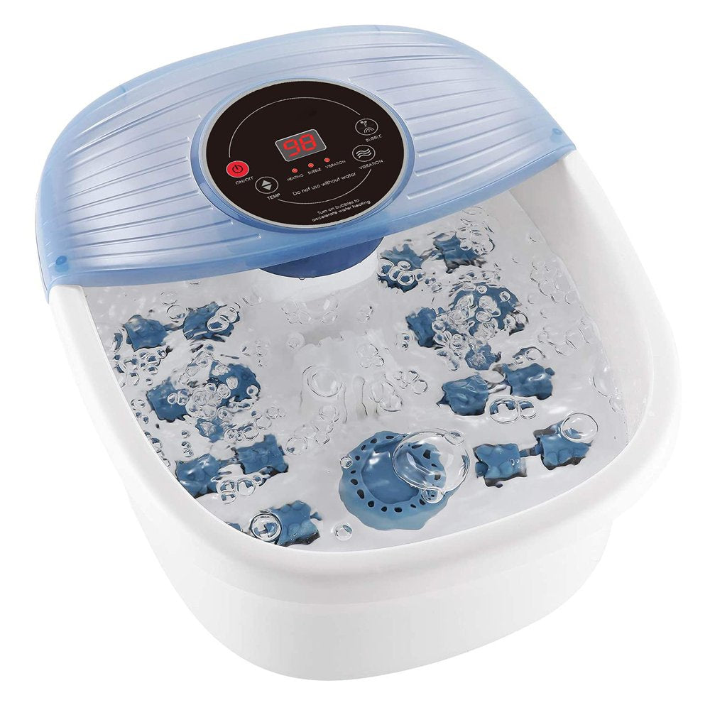 MARNUR Foot Spa Bath Massager with Heat, Bubble, Vibration with Digital Temperature Control - Blue