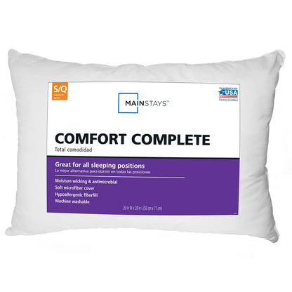 Mainstays Comfort Complete Bed Pillow, Standard/Queen