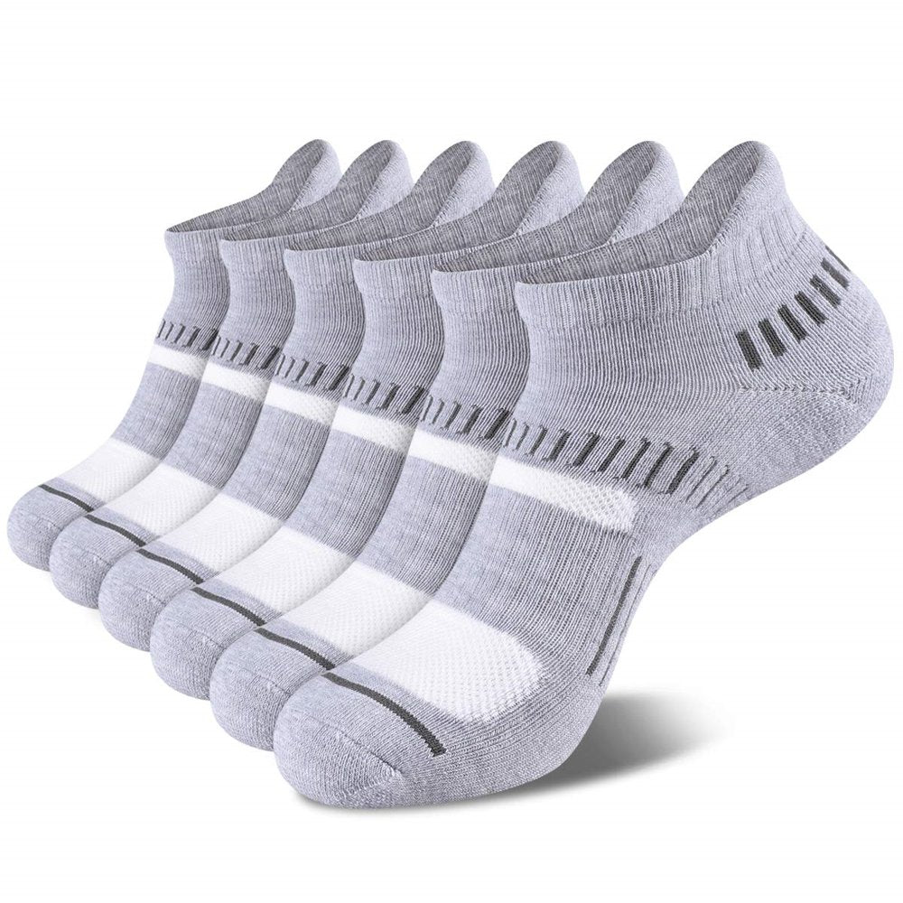 Men's Athletic Ankle Socks Mens Cushioned Breathable Low Cut Socks 6 Pairs