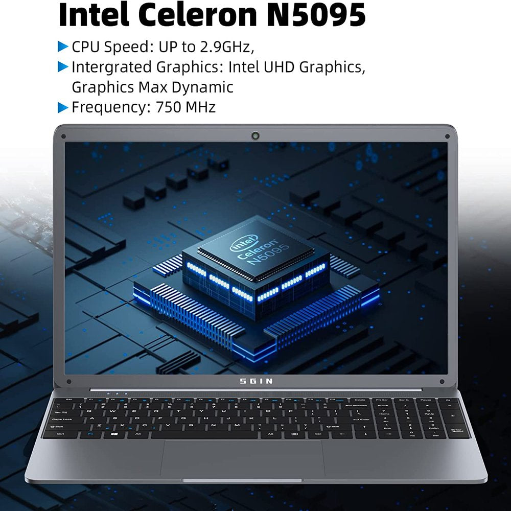 SGIN 15.6Inch Laptop 12GB DDR4 512GB SSD Windows 11 Laptop Computer with Intel Celeron N5095A up to 2.9Ghz Full HD 1920X1080 Laptops Computer