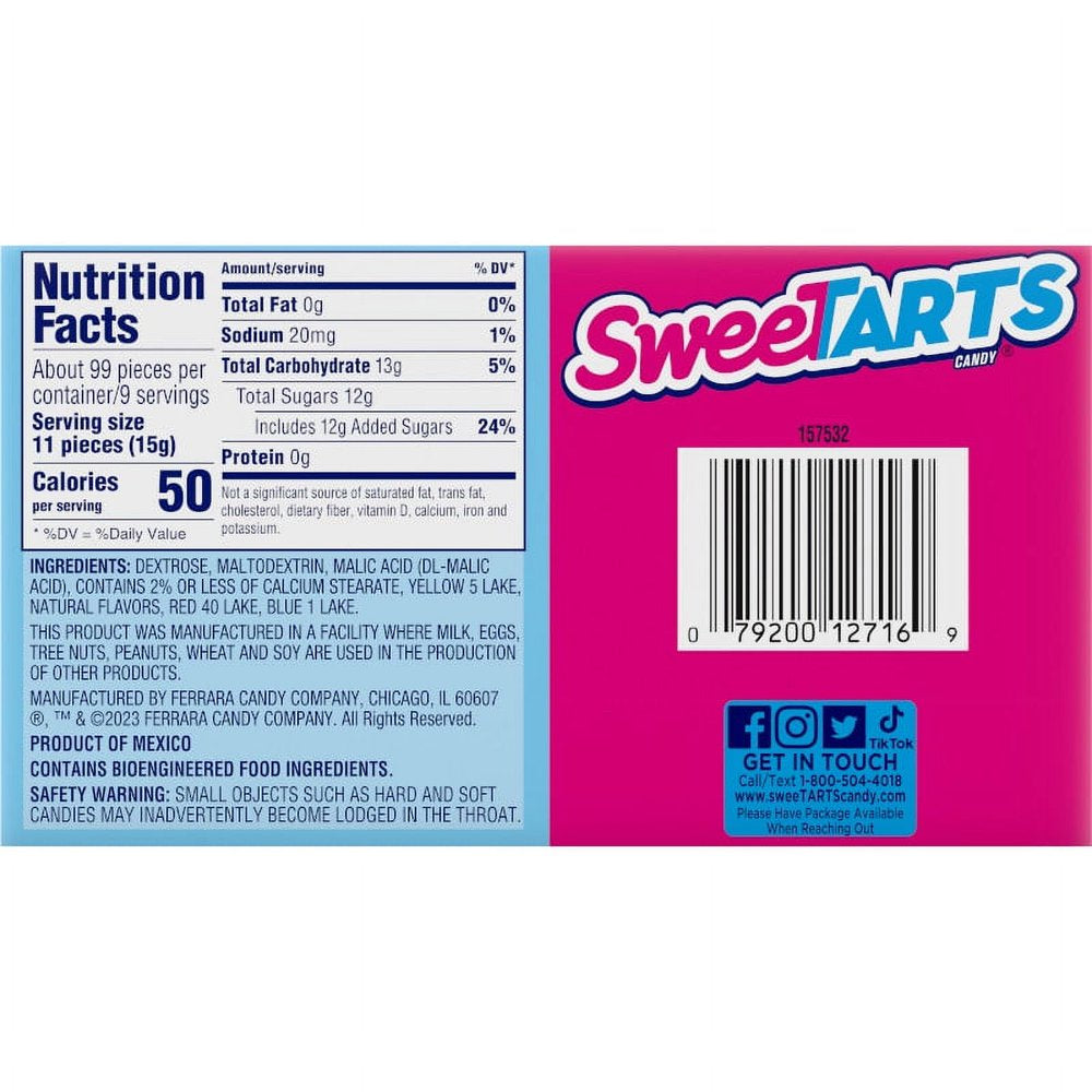 SweeTarts Merry Mix Theater Box, Holiday Candy, 5oz