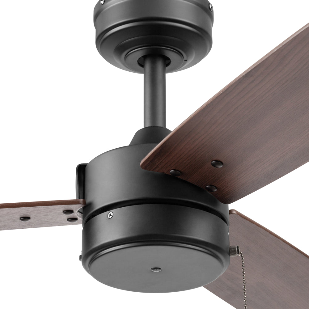 Better Homes & Gardens 52” Matte Black Indoor/Outdoor 3 Blade Ceiling Fan