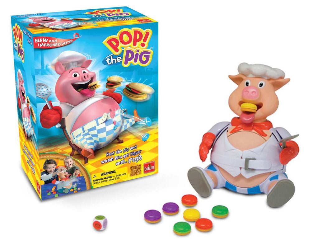 Goliath Pop The Pig Children's Game - Belly-Busting Fun, Feed Him Burgers, His Belly Grows