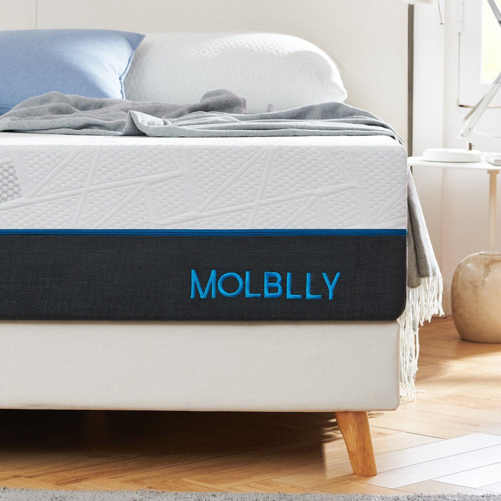 Queen Mattress, Molblly 10" Queen Size Memory Foam Mattress in a Box