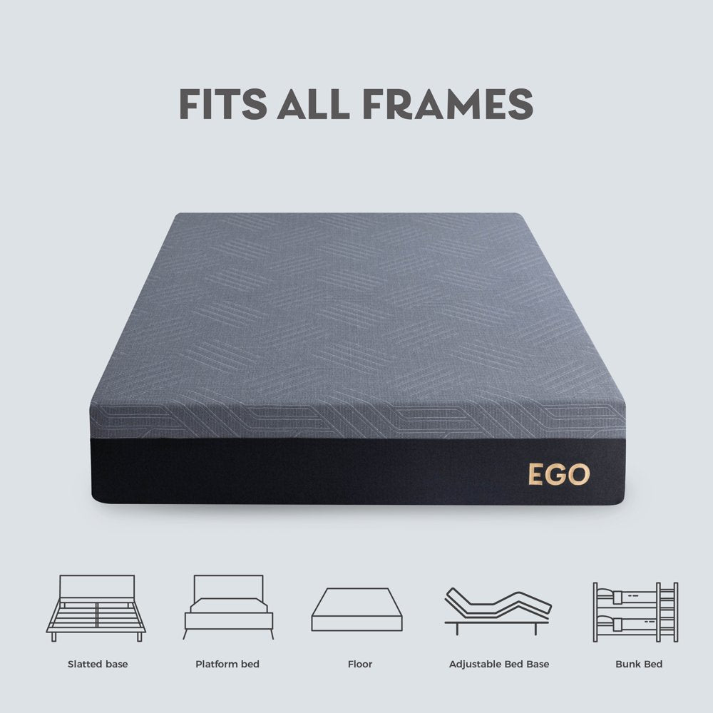 MLILY Ego Black 10 inch Gel Memory Foam Mattress, Twin Mattress in a Box, Medium