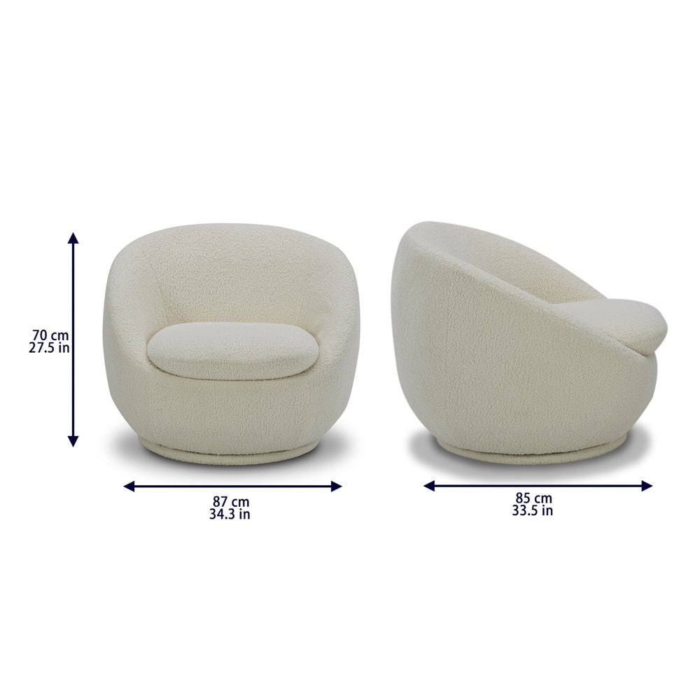 Better Homes and Gardens Mira Swivel Chair, Cream