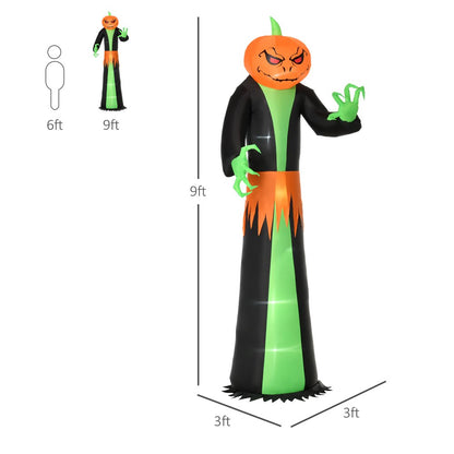 9 ft Inflatable Halloween Pumpkin Outdoor LED Lighted Party Decorations