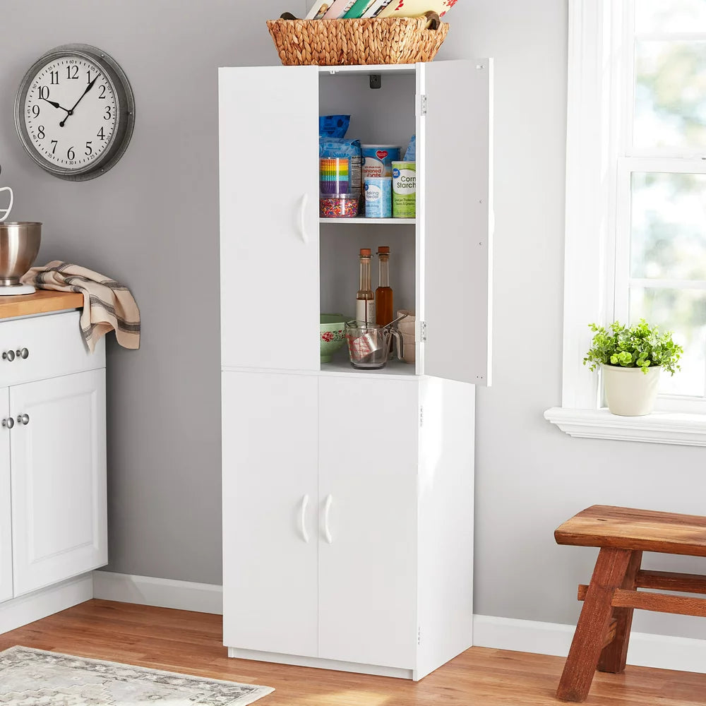 Mainstays 4-Door 5' Storage Cabinet, White Stipple