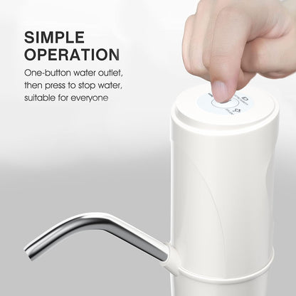 5 Gallon Water Dispenser,Electric Drinking Water Pump Portable Water Dispenser Universal USB Charging Water Bottle Pump For 2-5 Gallon With Silicone,White