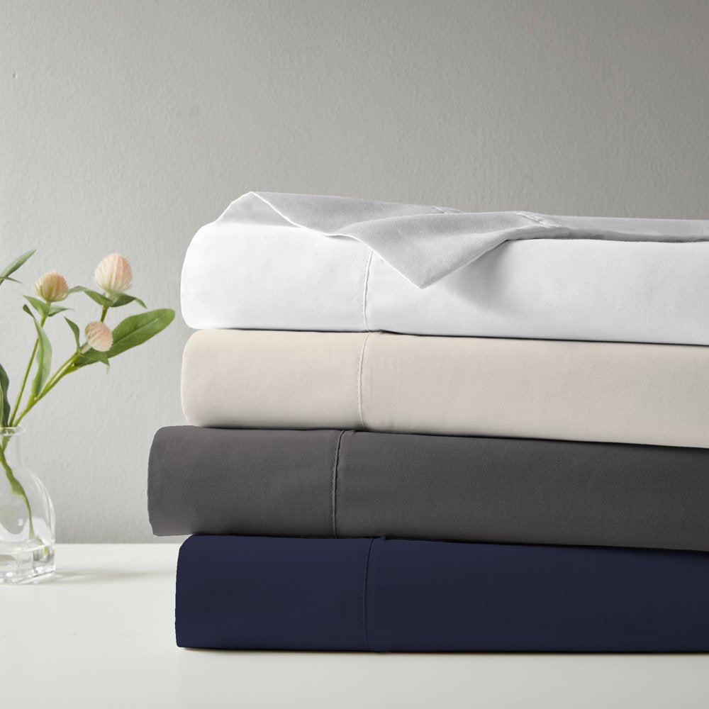 Purity Home Percale Weave Deep Pocket Organic Cotton Sheet Set King Light Grey